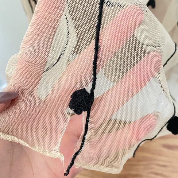 cristina gavioli long sleeve mesh dress with black lace - Picture 9 of 9